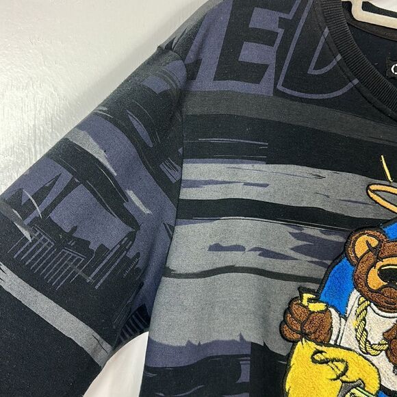 Civilized Black And Gray Streetwear Bear Crewneck Sweatshirt Size M - Picture 2 of 11